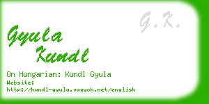 gyula kundl business card